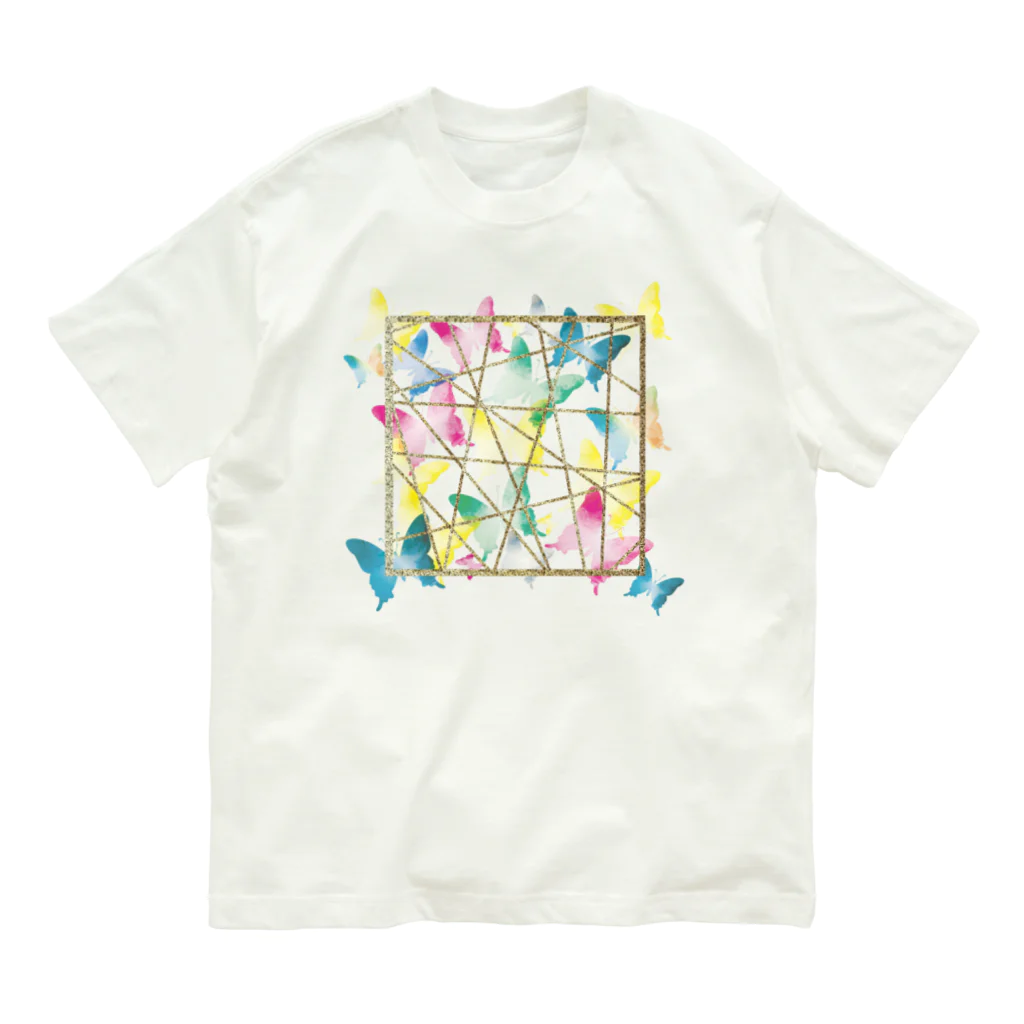 nanatitchのGOLDと蝶々 Organic Cotton T-Shirt