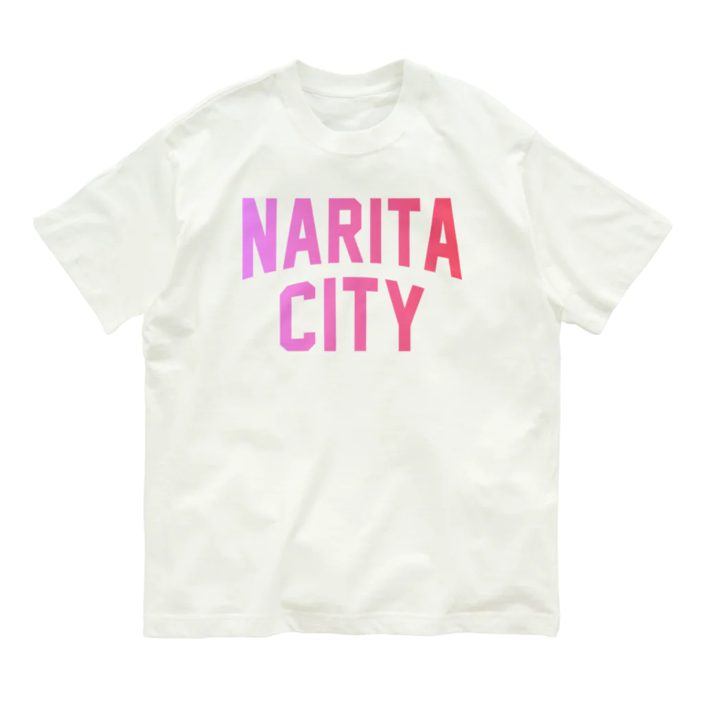 JIMOTOE Wear Local Japanの成田市 NARITA CITY ロゴピンク オーガニックコットンTシャツ