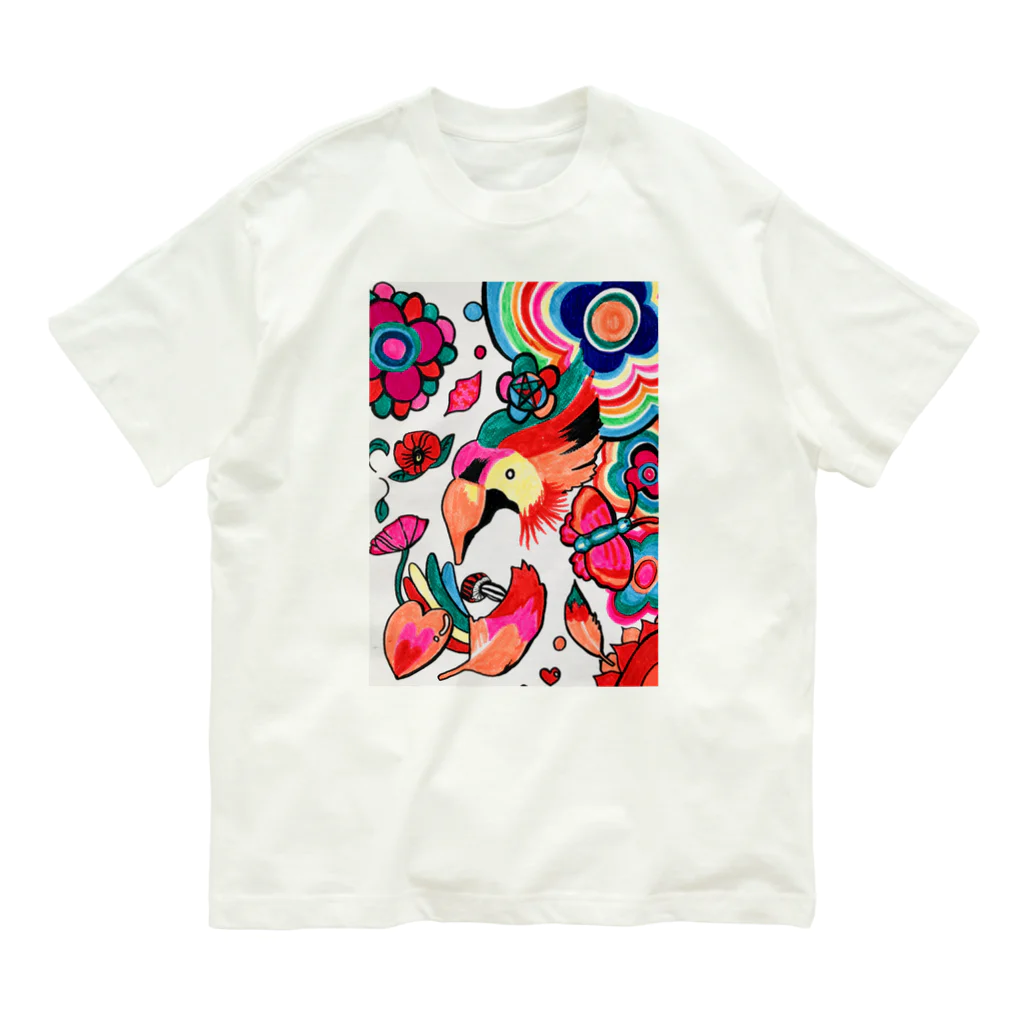 shantispaceの虹色インコ Organic Cotton T-Shirt