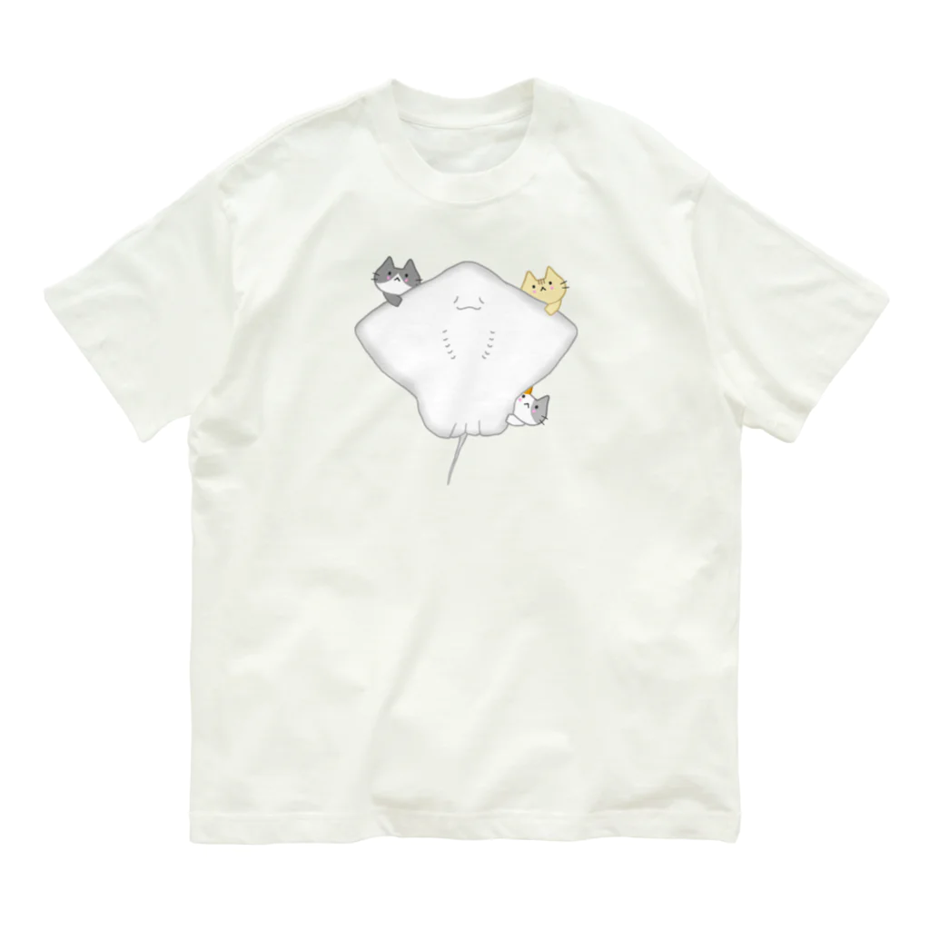 めいぷるのほほえみエイちゃんにゃ オーガニックコットンTシャツ