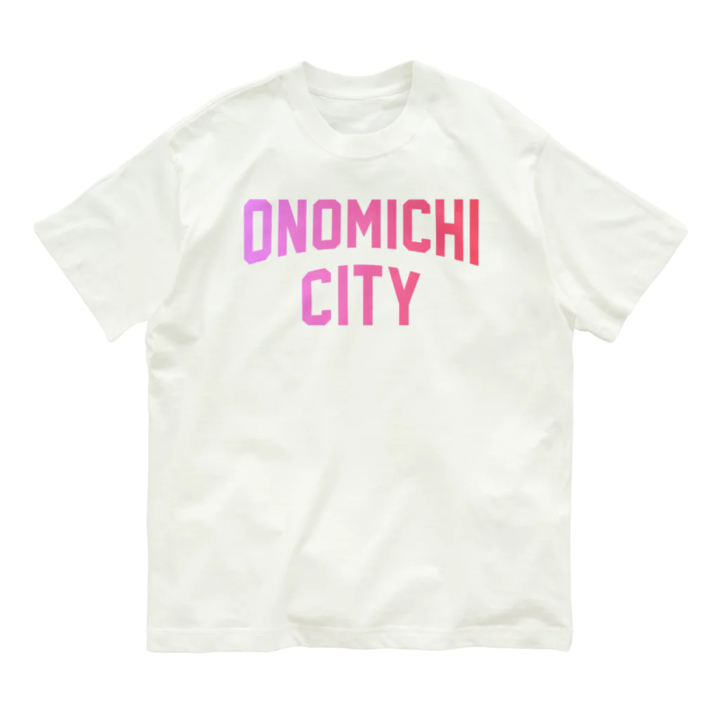 JIMOTO Wear Local Japanの尾道市 ONOMICHI CITY ロゴピンク オーガニックコットンTシャツ
