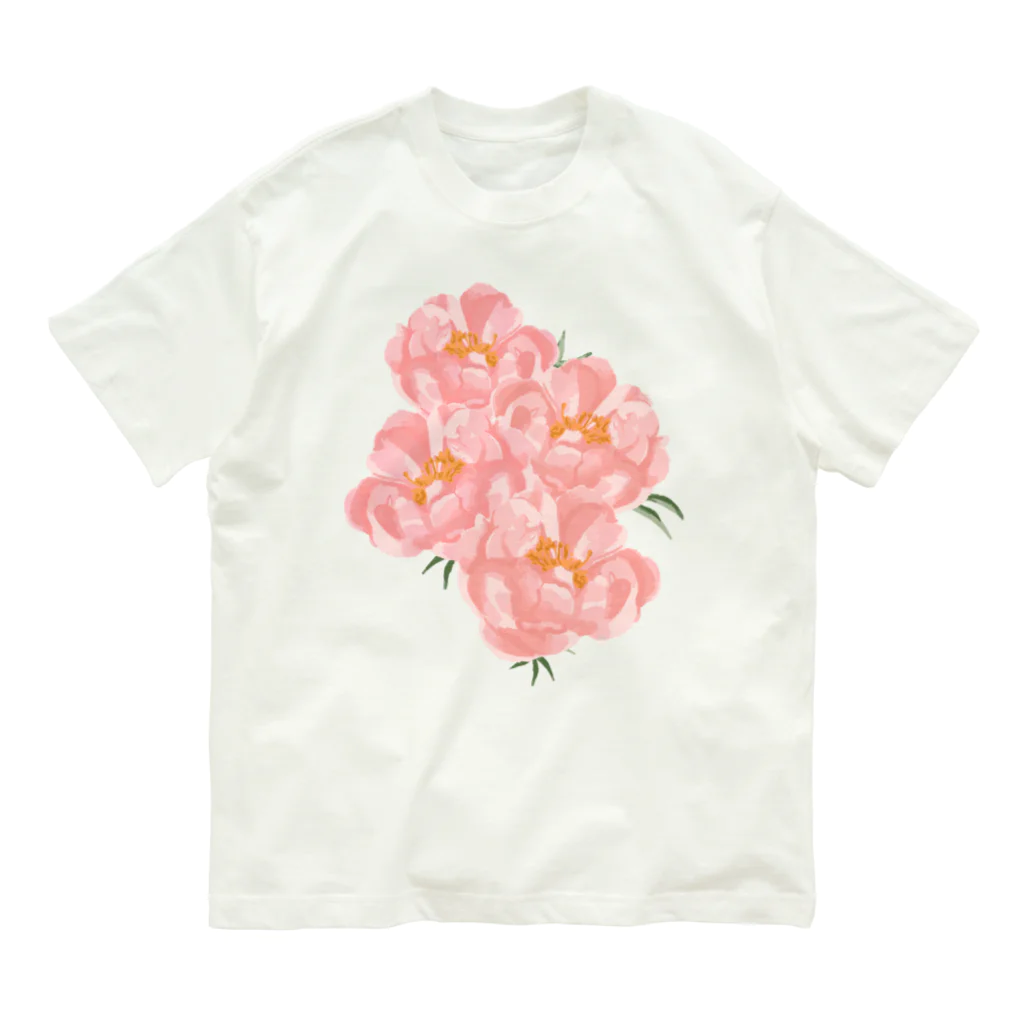 Katie（カチエ）のシャクヤクの花束 オーガニックコットンTシャツ