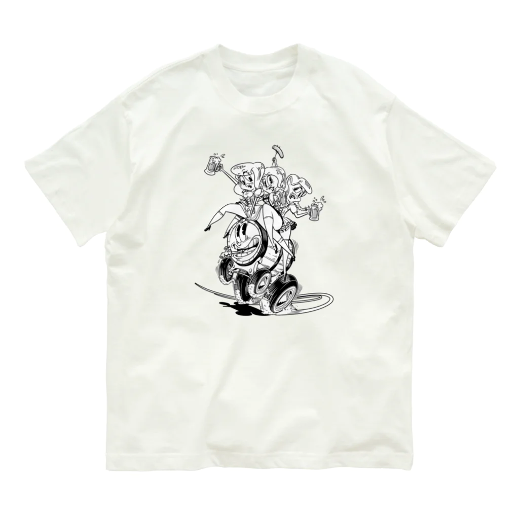nidan-illustrationの"WHITE MUSTACHE CLUB"(タイトルなし) Organic Cotton T-Shirt