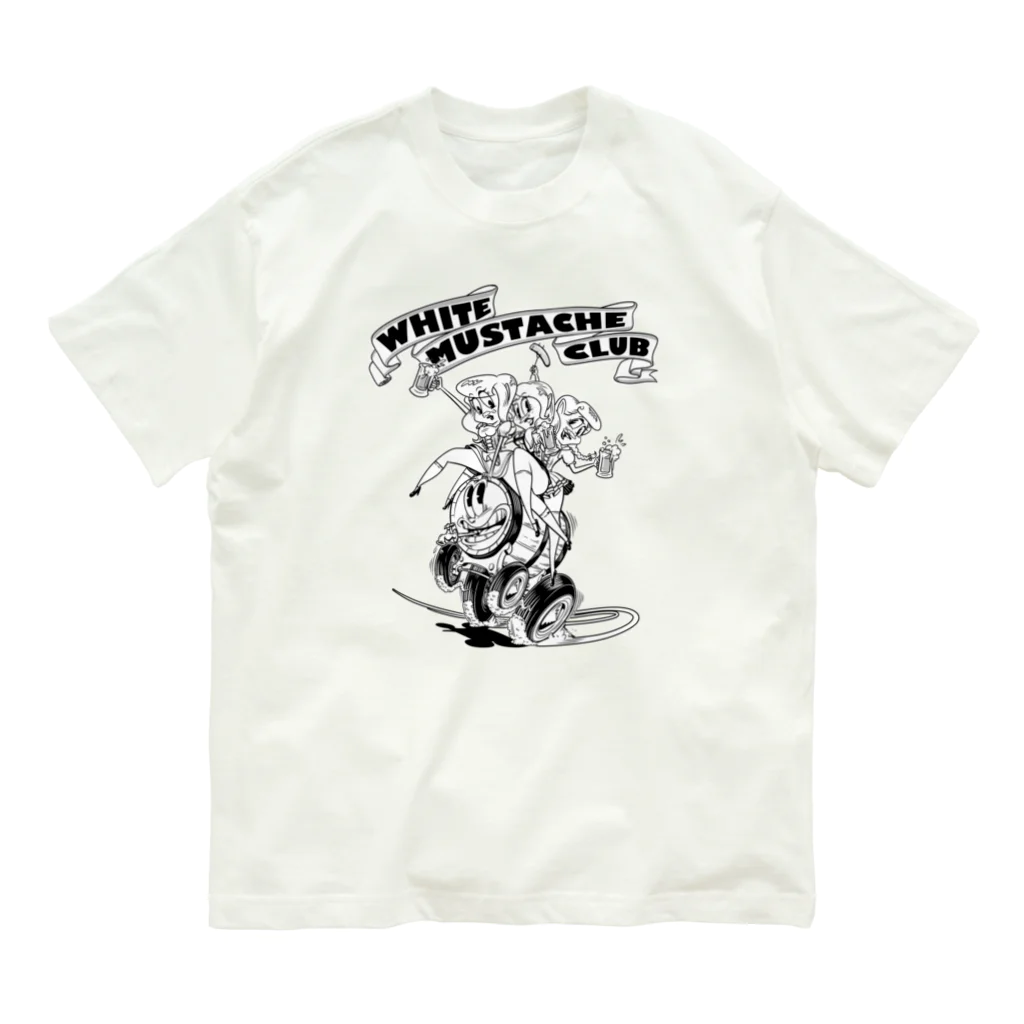 nidan-illustrationの"WHITE MUSTACHE CLUB"(タイトルなし)) オーガニックコットンTシャツ