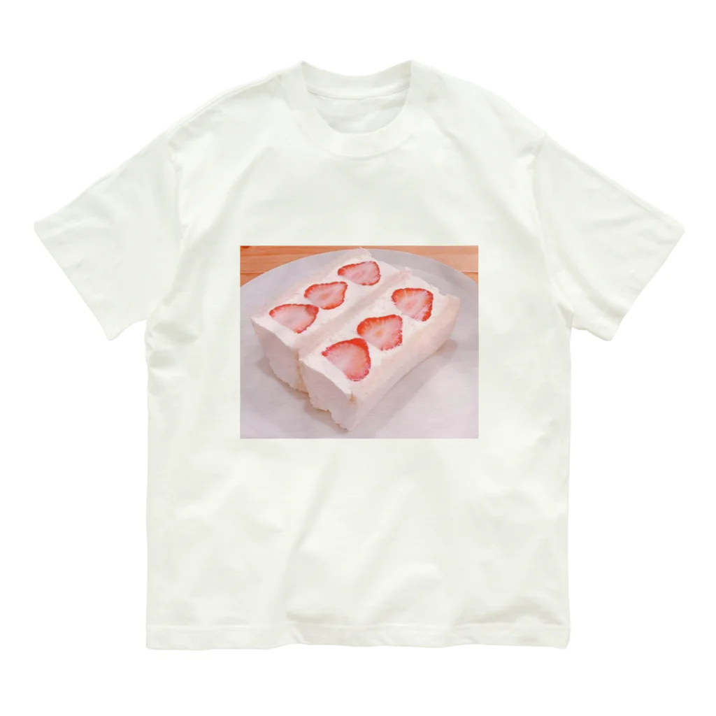 癒しショップのショートケーキ オーガニックコットンTシャツ