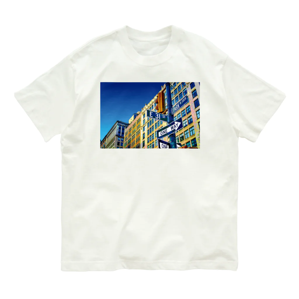 GALLERY misutawoのNYの街角 道路標識 オーガニックコットンTシャツ