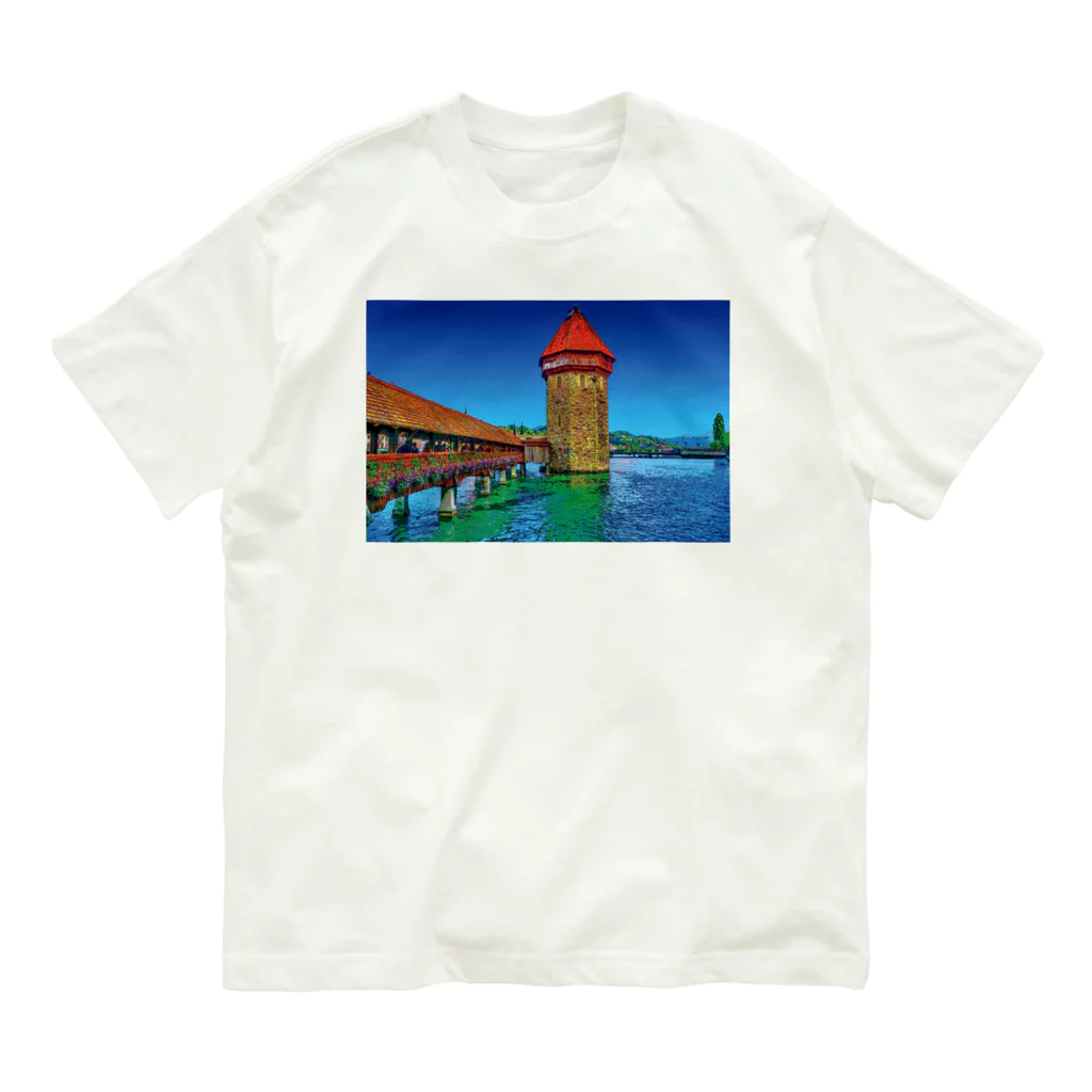 GALLERY misutawoのスイス カペル橋 オーガニックコットンTシャツ