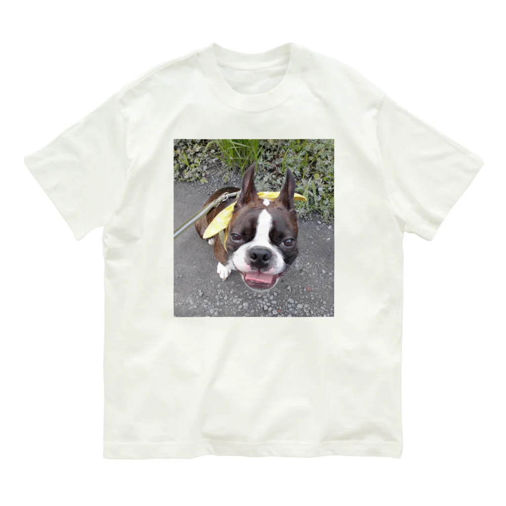 Laikathebostonterrierのおさんぽライカ2 オーガニックコットンTシャツ