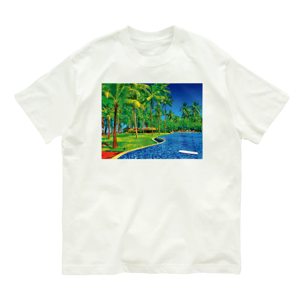 GALLERY misutawoのタイのリゾートプール Organic Cotton T-Shirt