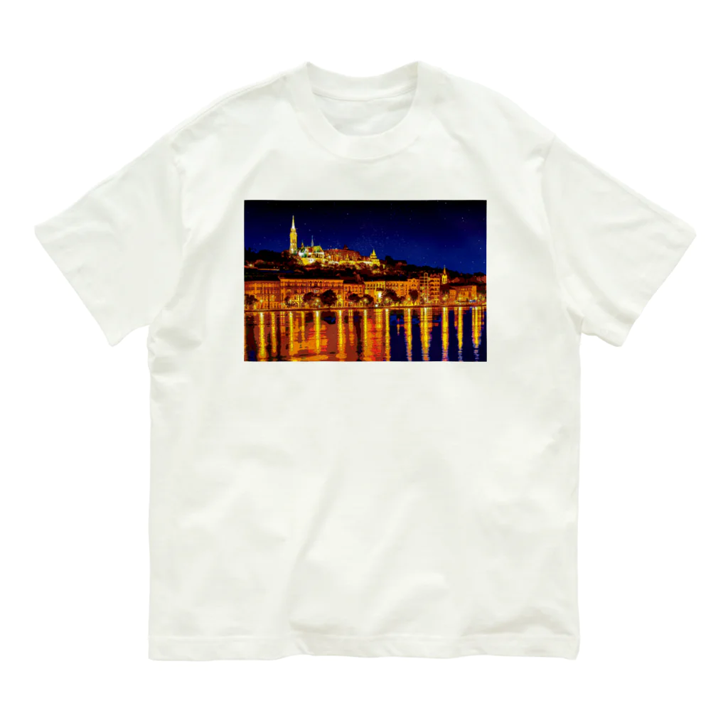 GALLERY misutawoのハンガリー ブダペストの夜景 Organic Cotton T-Shirt