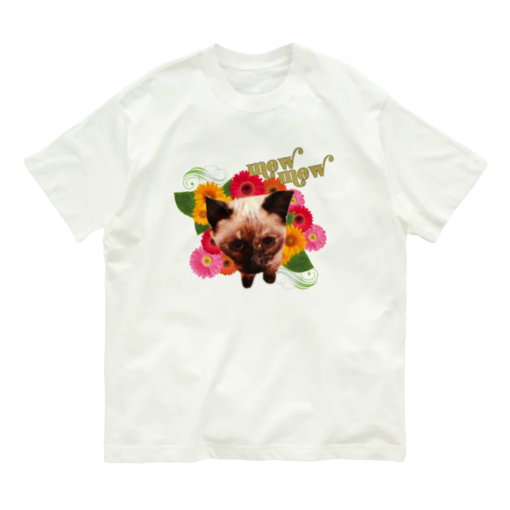 nanatitchのmew mew オーガニックコットンTシャツ