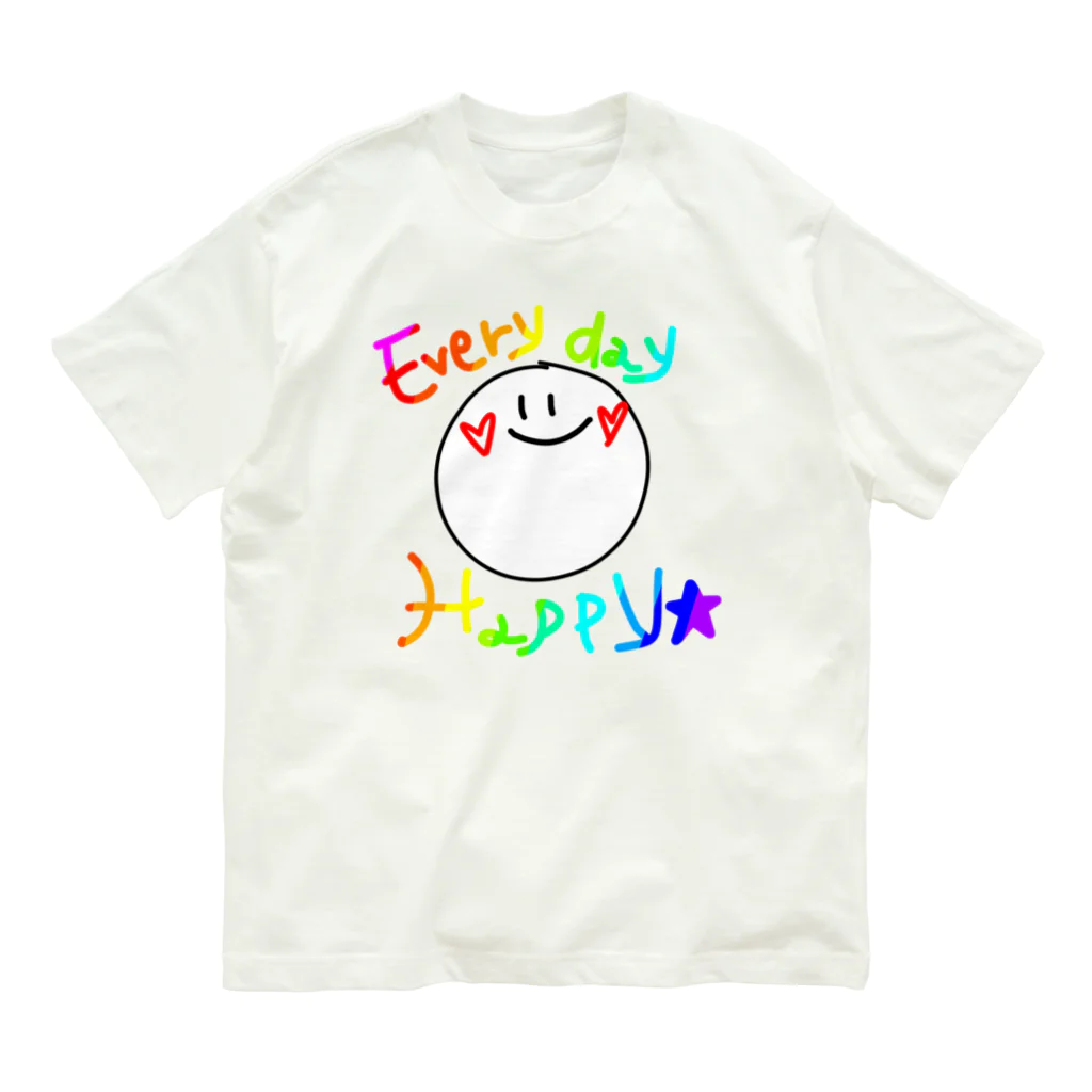 ma.ikのHappy　Smile☺ Organic Cotton T-Shirt