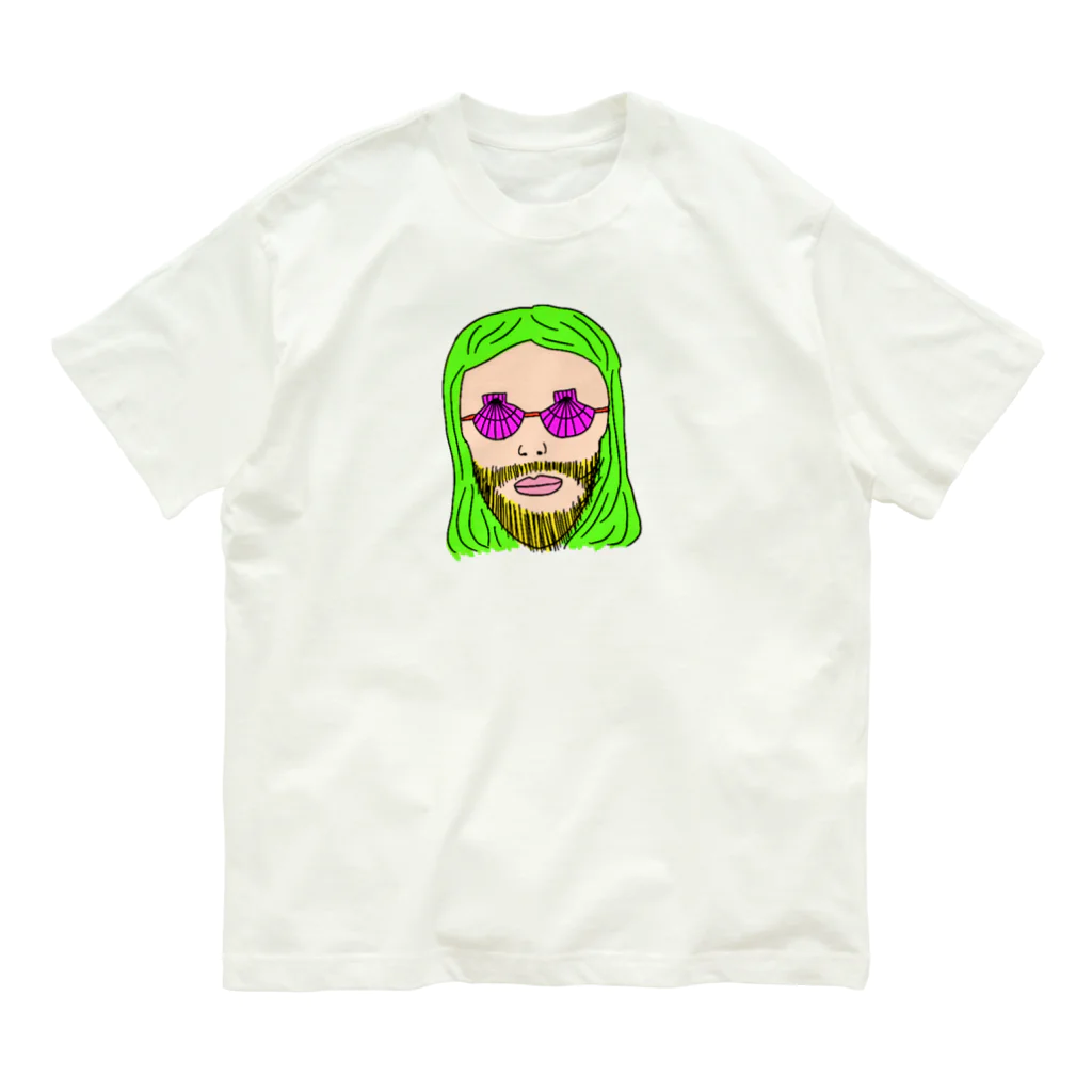 日本語Tシャツショップ／Japanese T-shirt shopのホタテ眼鏡の男　次男 オーガニックコットンTシャツ