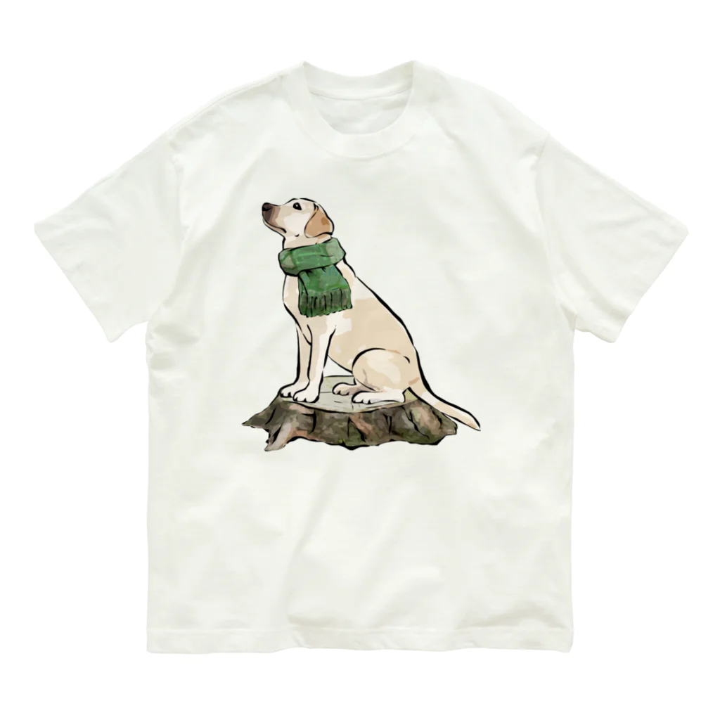 犬グッズの店しえるぶるーのマフラー犬　ラブラドルレトリバー Organic Cotton T-Shirt