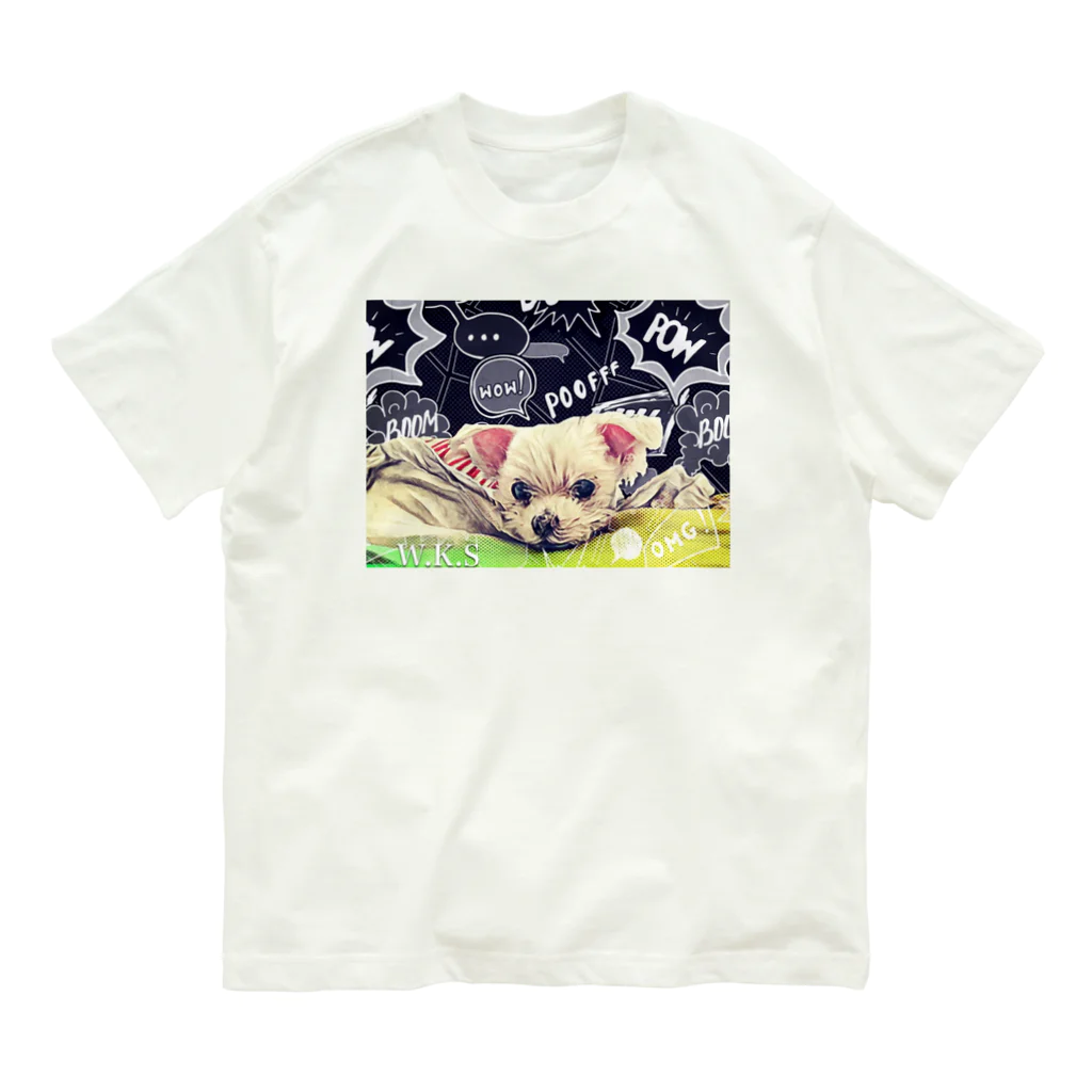 W.K.SのPOP!SMILE DOG オーガニックコットンTシャツ