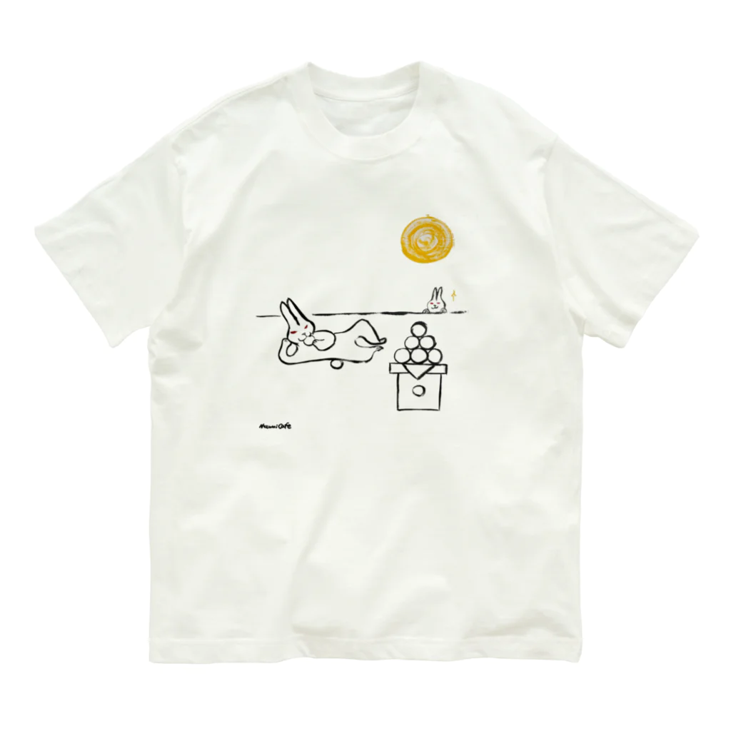 Nezumi Cafeのうさぎの月見2ver. オーガニックコットンTシャツ