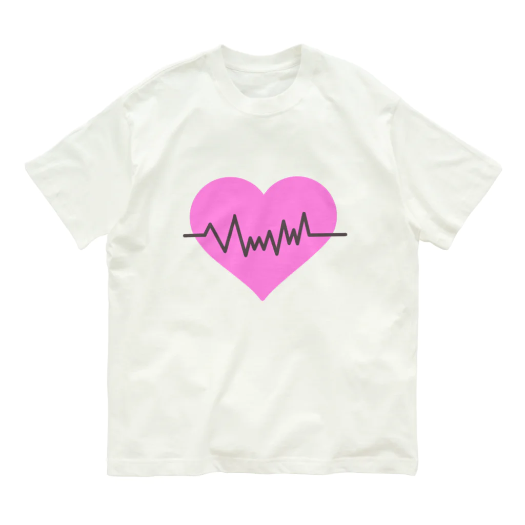 ＰａＮのHeart ECG オーガニックコットンTシャツ