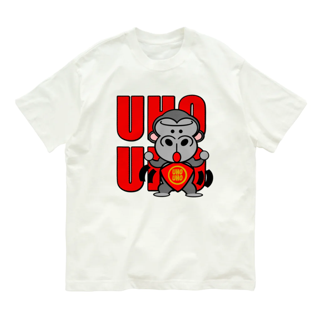 オリジナルデザインTシャツ　SMOKIN'のUHOUHOゴリッキー(腹かけバージョン) オーガニックコットンTシャツ