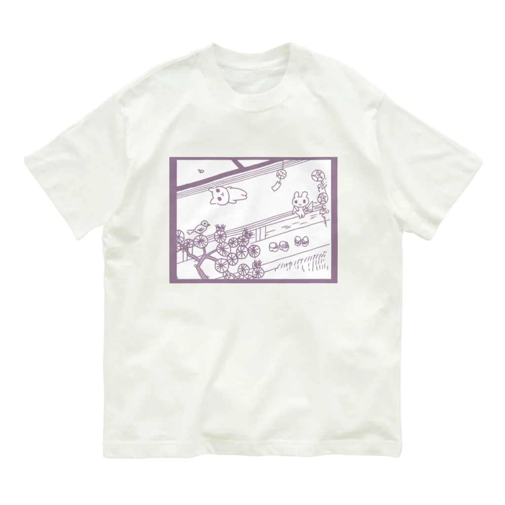 ねずみさんのブティックのengawa 紫 Organic Cotton T-Shirt