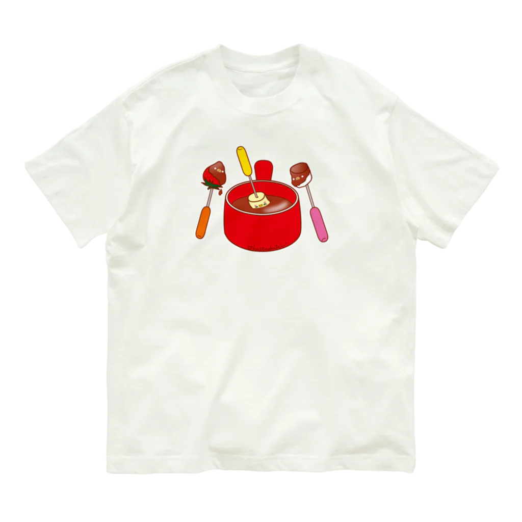 Draw freelyのチョコフォンデュ オーガニックコットンTシャツ