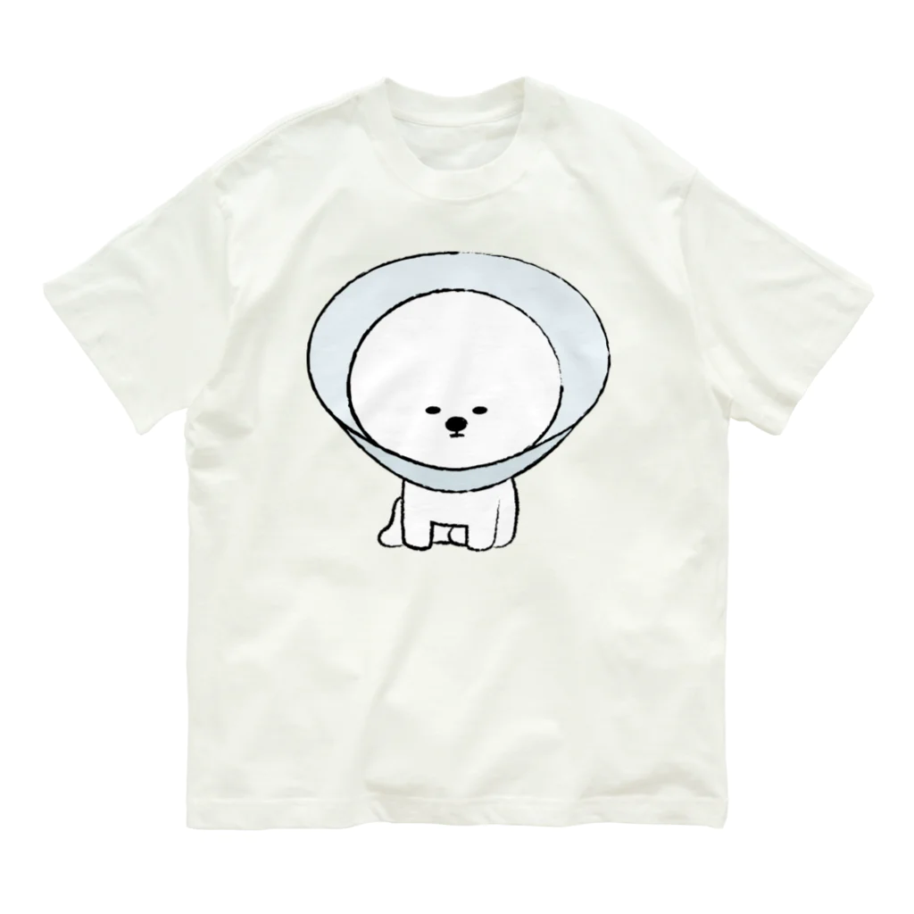 まんまるビションのまんまるビション（エリザベスカラー） オーガニックコットンTシャツ