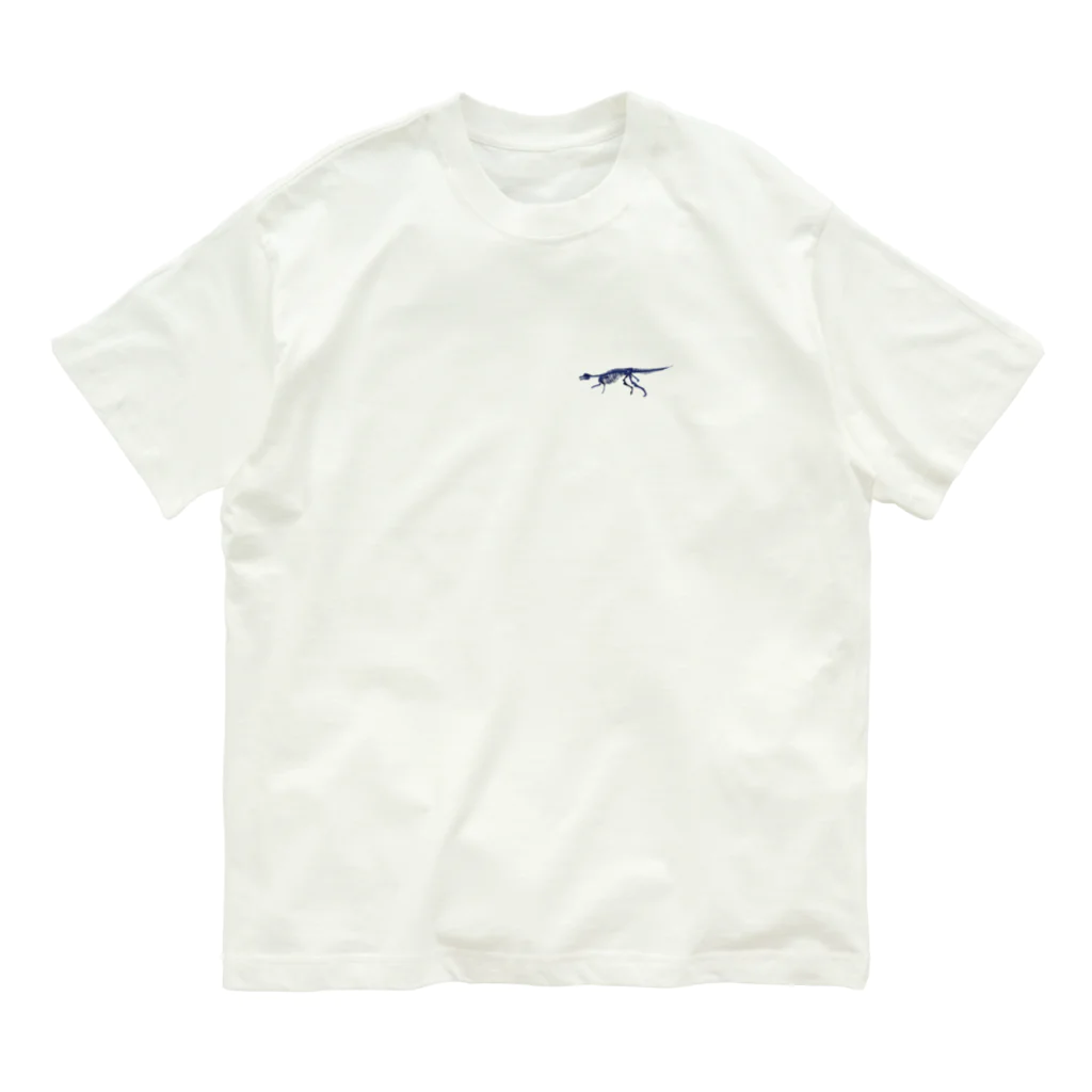 puikkoのニッポノサウルスの骨格（ワンポイント） オーガニックコットンTシャツ