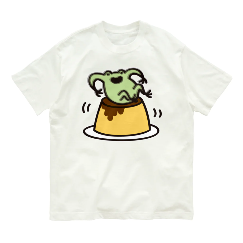 ただとま屋の陽気なカエルとプリン Organic Cotton T-Shirt