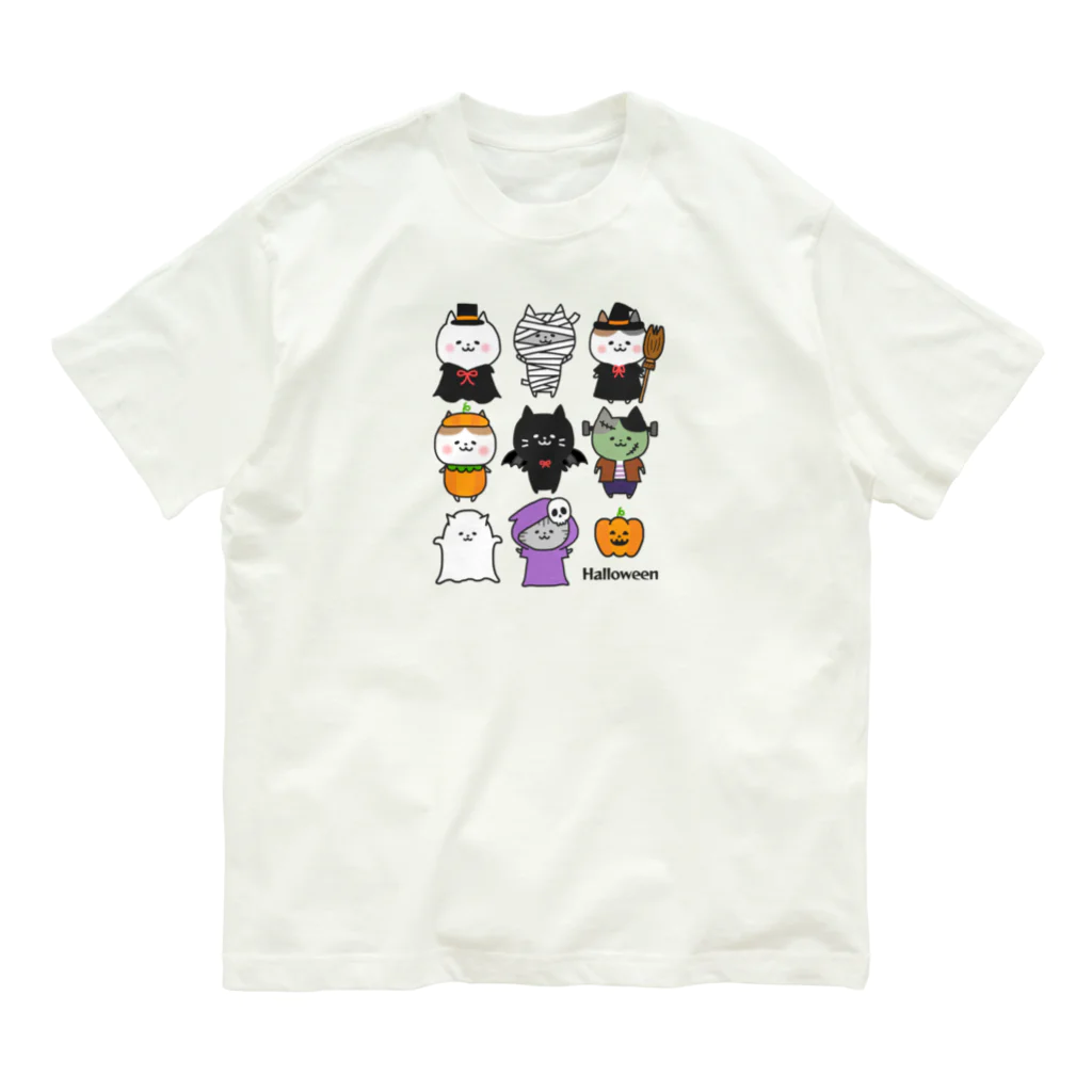 もちぱっちのHalloween🎃ねこさん2 オーガニックコットンTシャツ