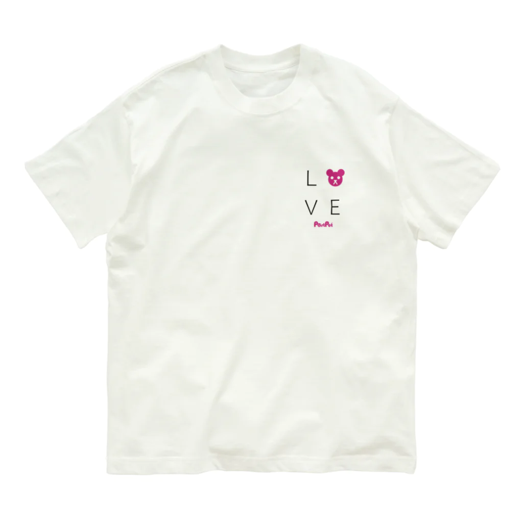 PostPet Official ShopのLOVEモモ オーガニックコットンTシャツ