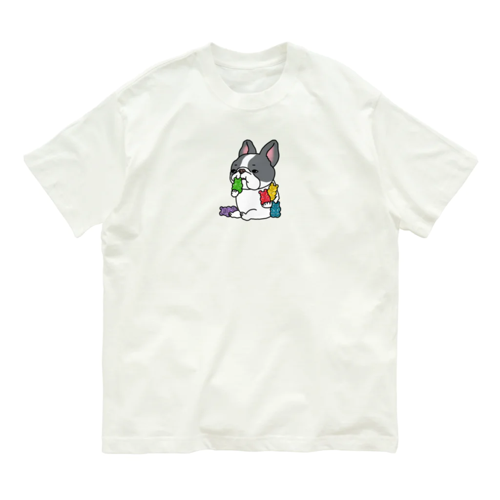 2216studioのガミィベア食べるフレブルちゃん。パイドちゃん。 オーガニックコットンTシャツ