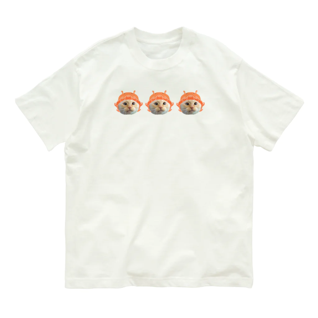 じゅりあんぐ！のメンダコかぶっとるまりおちゃん 三つ子ノーマル オーガニックコットンTシャツ