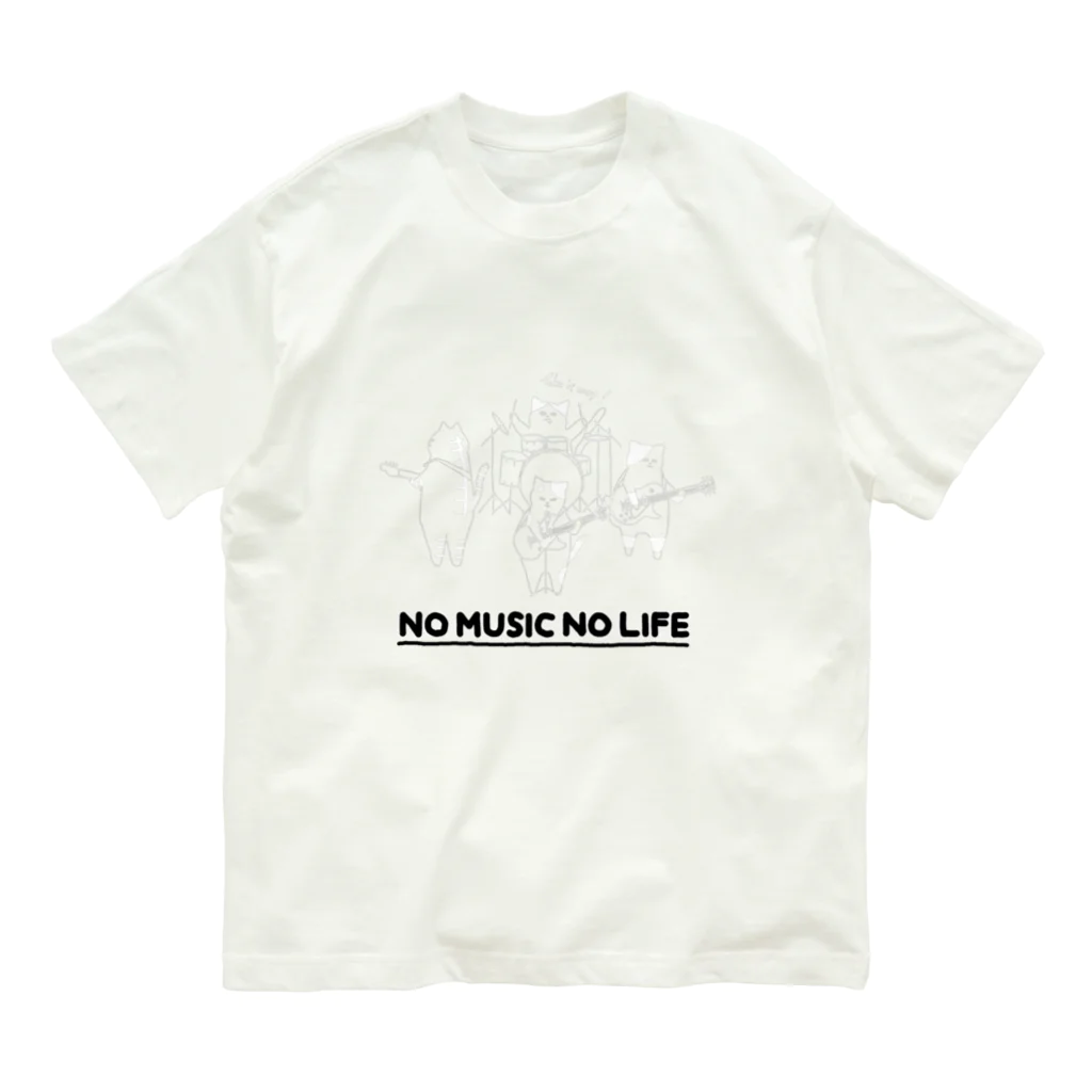 tieのねこバンド白 Organic Cotton T-Shirt