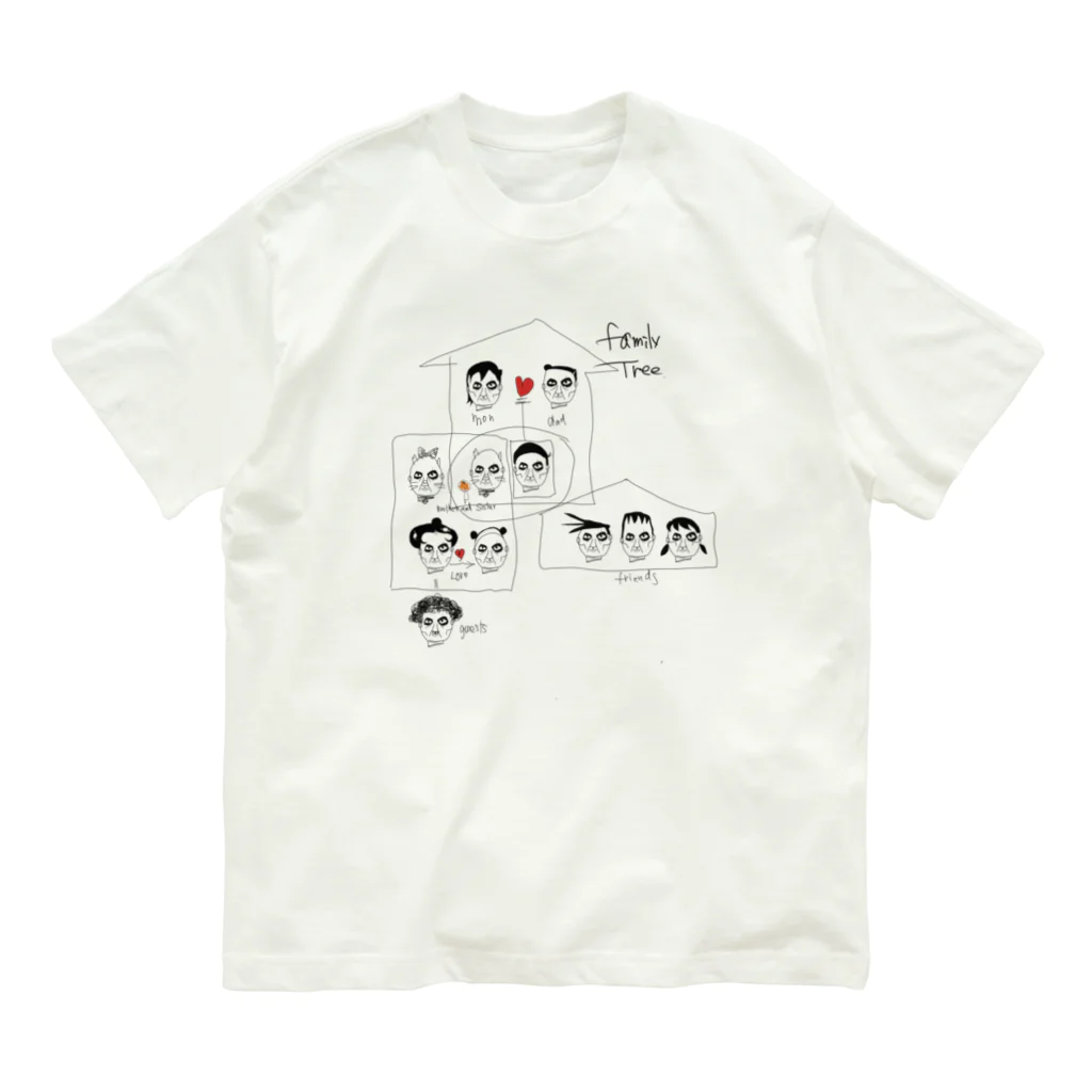 DoT529 ✴︎ドッティーゴーニーキューのFamily Tree Let’s try! オーガニックコットンTシャツ