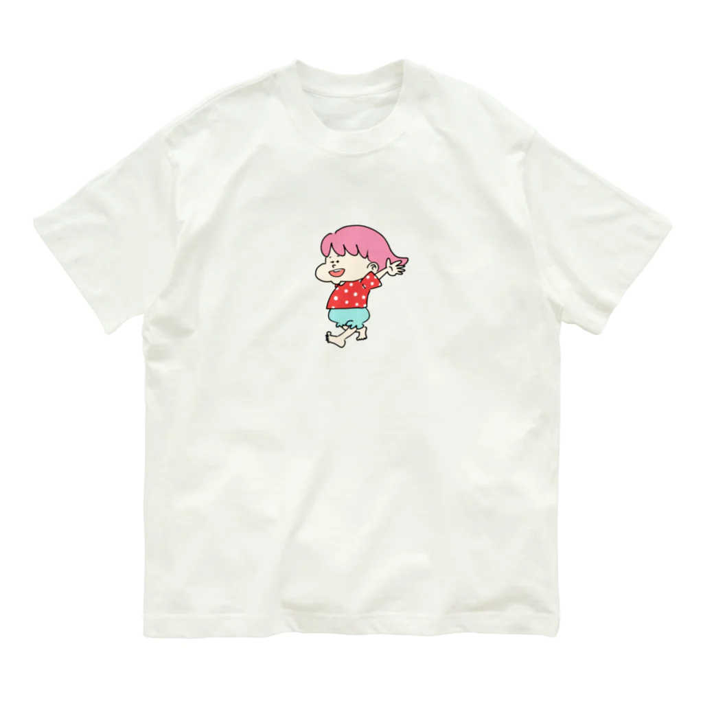 かまねりショップの走る子ちゃん オーガニックコットンTシャツ