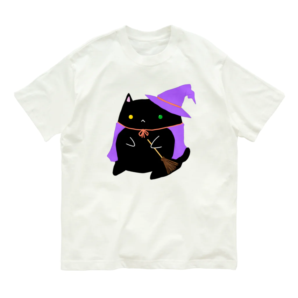 くろねこClochetteの魔女くろねこ オーガニックコットンTシャツ