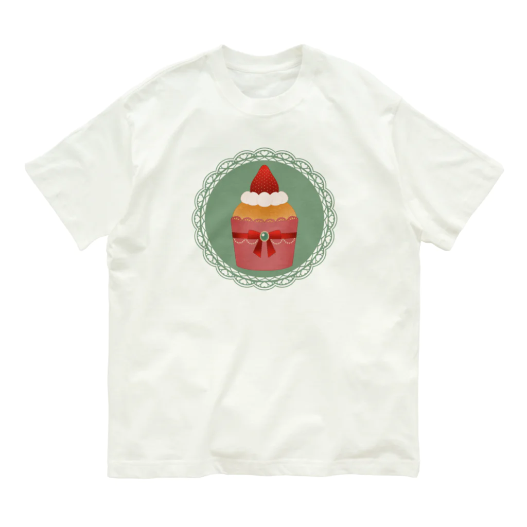 Ruby Candyのいちごのカップケーキ オーガニックコットンTシャツ