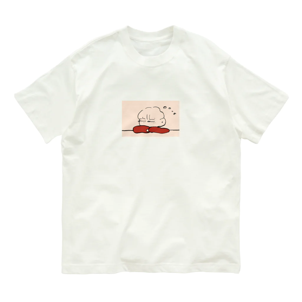 まつげちゃんのおみせのおさげの赤まつげちゃん オーガニックコットンTシャツ