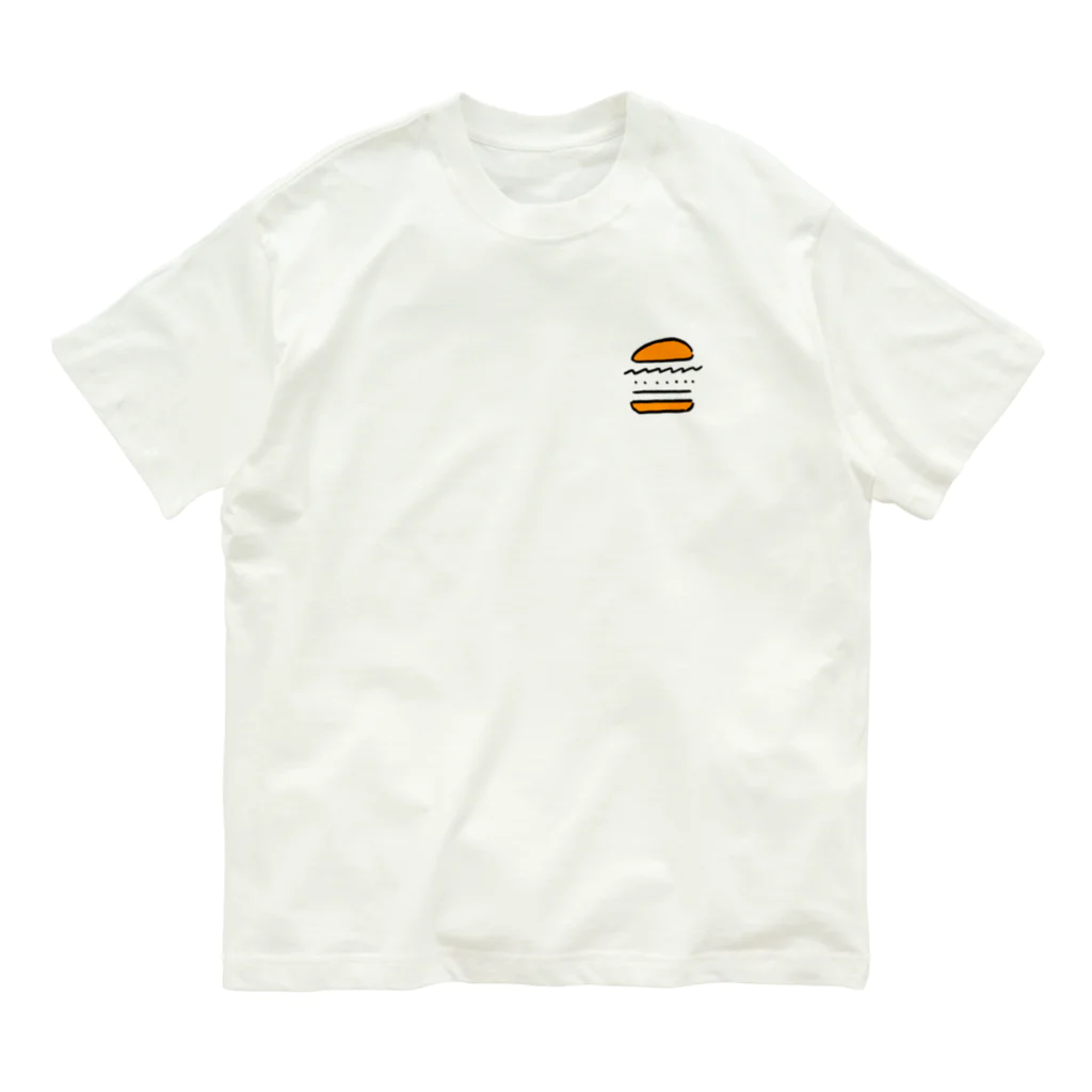 Lucky Wander Designのミニマルなバーガー オーガニックコットンTシャツ