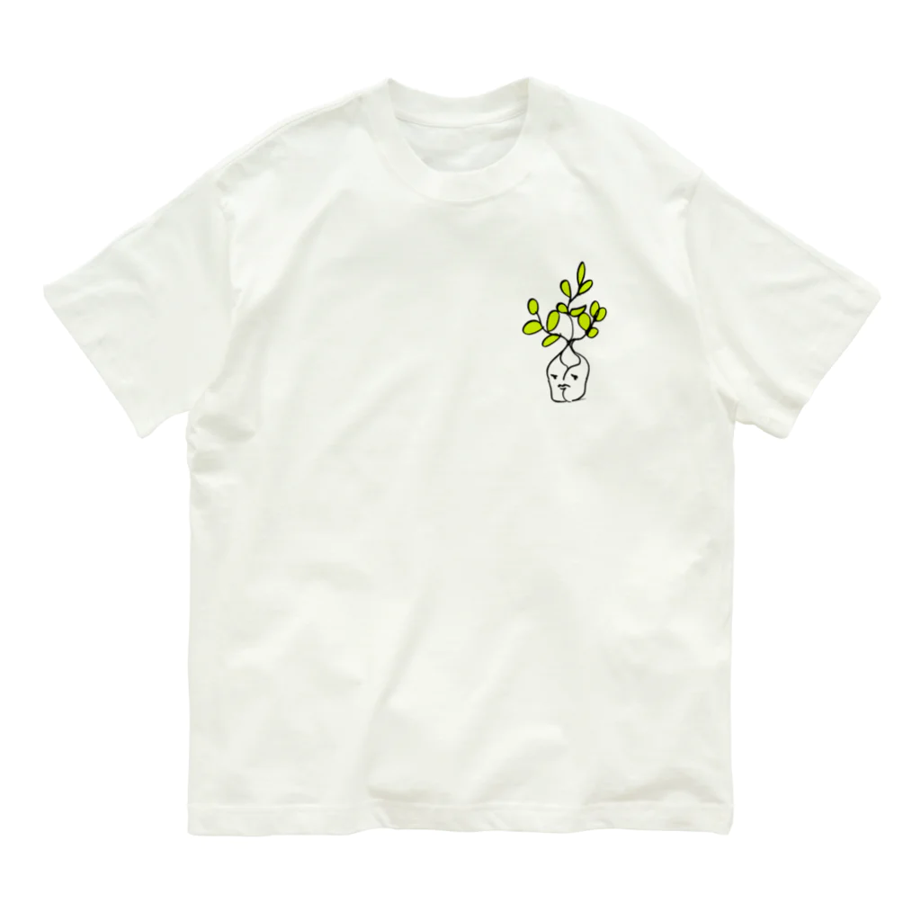 Lucky Wander Designのおすわりガジュマル オーガニックコットンTシャツ