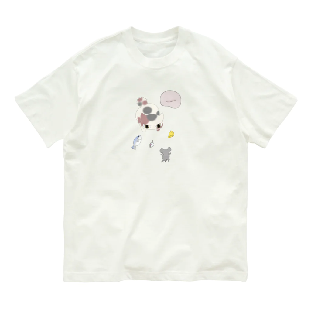 enisi-galleryの一触即発にゃんこ オーガニックコットンTシャツ