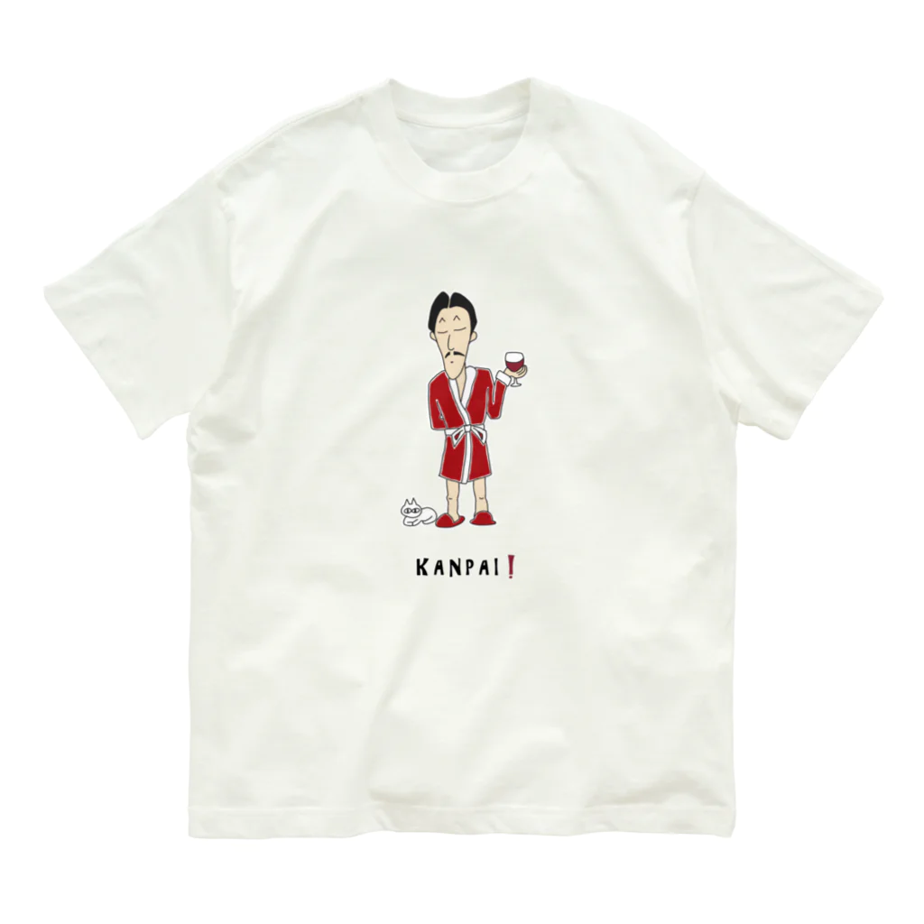 ビールとアート TM-3 Designのワイン貴族（赤ガウン） Organic Cotton T-Shirt