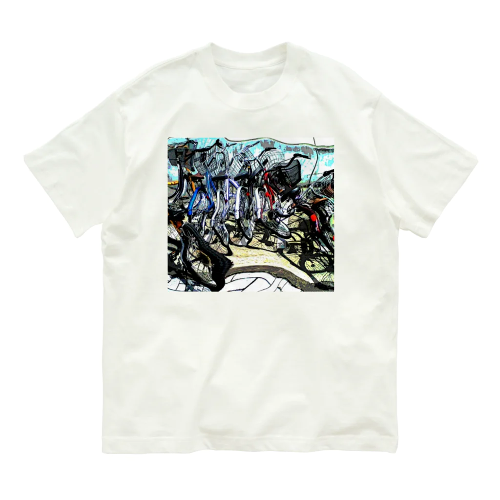 日々好日屋2号店の自転車ドミノ オーガニックコットンTシャツ