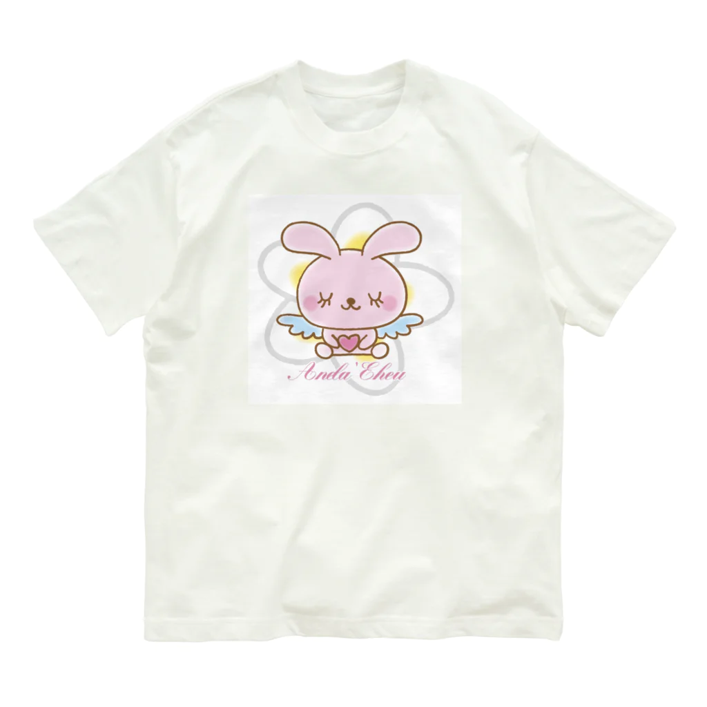 Anela’Eheuの天使のうさぎハピバニちゃん Organic Cotton T-Shirt