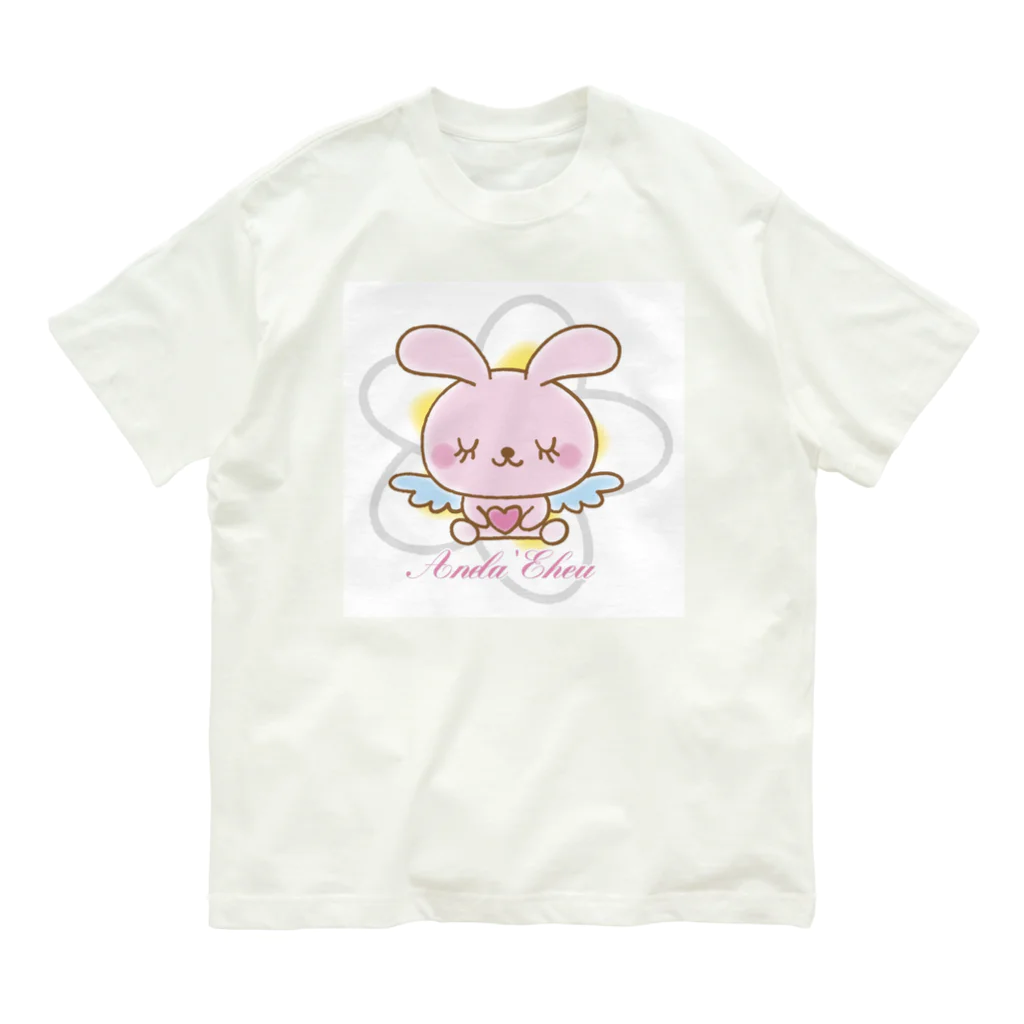 Anela’Eheuの天使のうさぎハピバニちゃん オーガニックコットンTシャツ