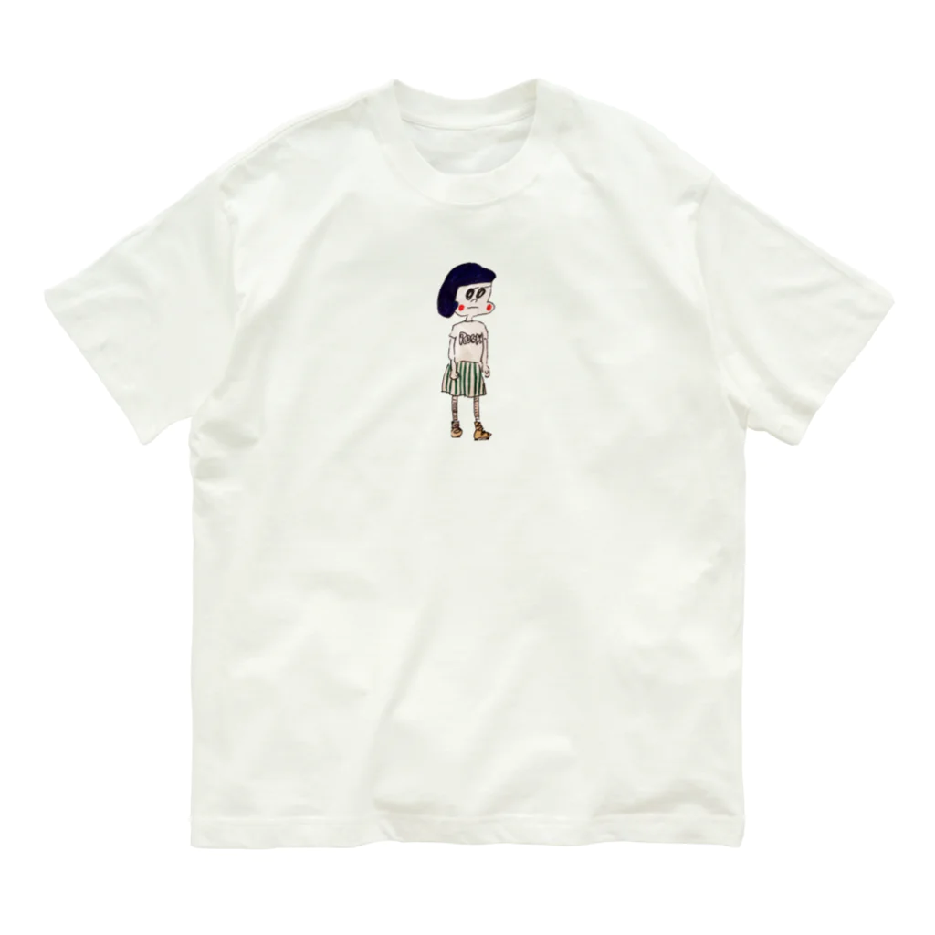 恋楽屋喫茶の女の子（ROCKロゴのtシャツの子） オーガニックコットンTシャツ