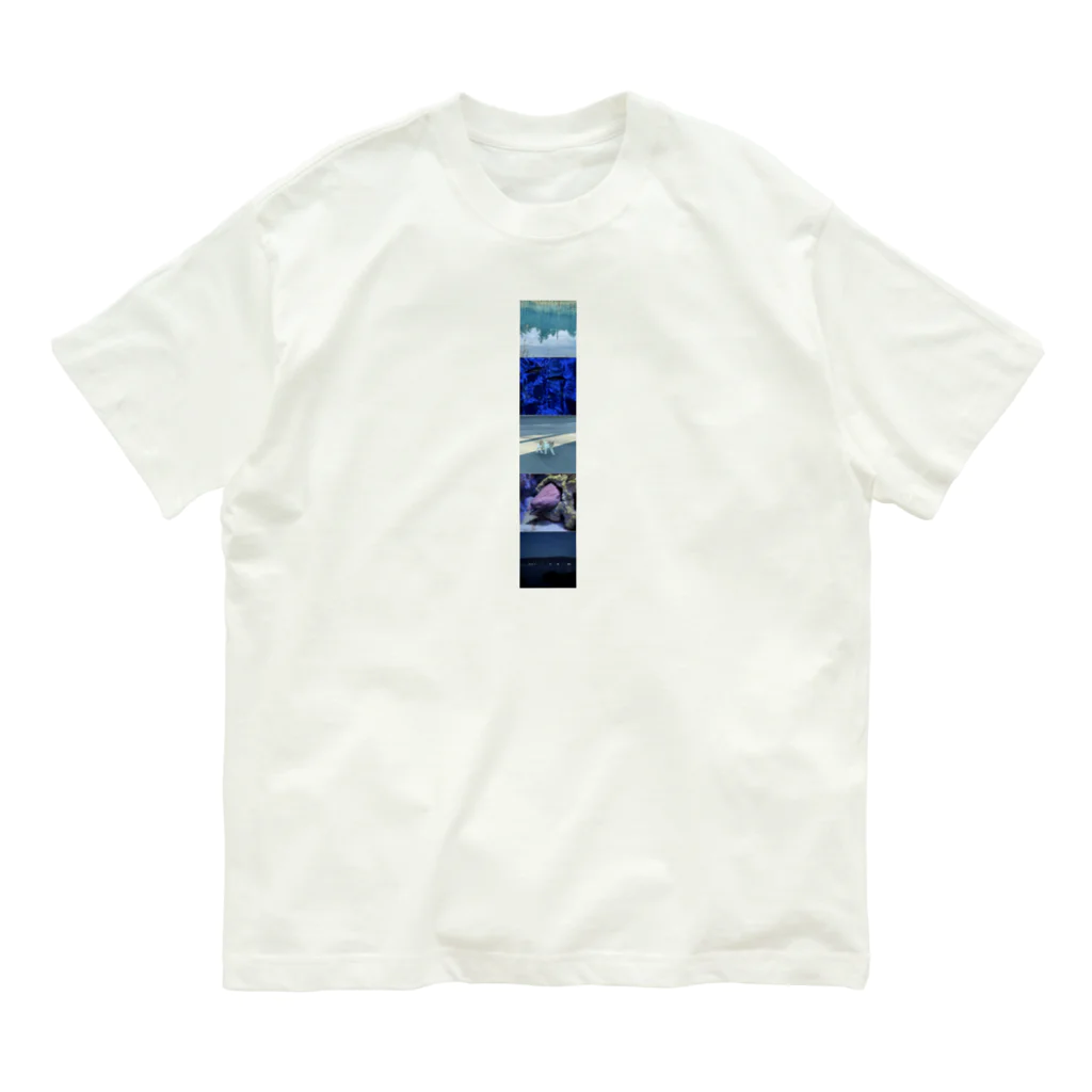 Rice Cube Dominoの青い場面 オーガニックコットンTシャツ