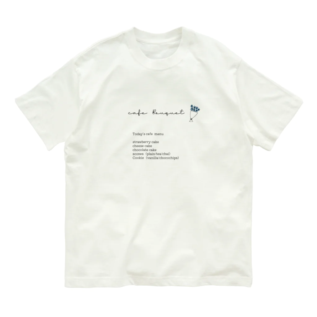 bouquetのcafe bouquet original lettering オーガニックコットンTシャツ