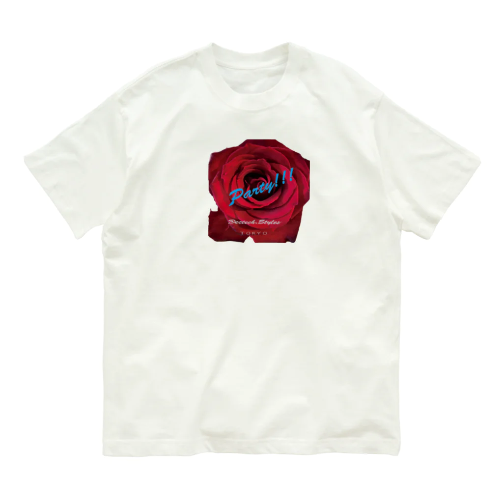 Dectech.stylesの100 red rose オーガニックコットンTシャツ