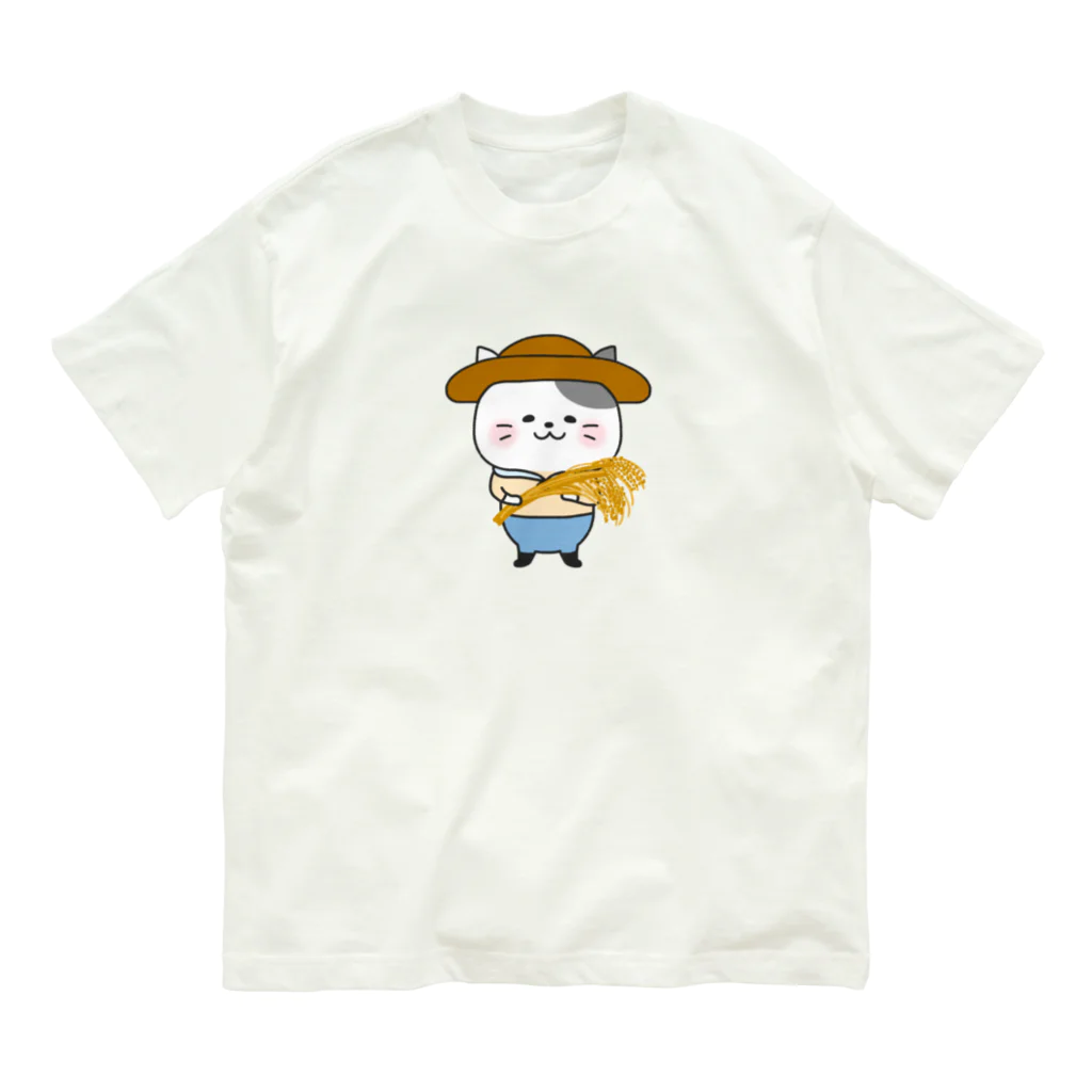 もちぱっちの農業猫さん オーガニックコットンTシャツ