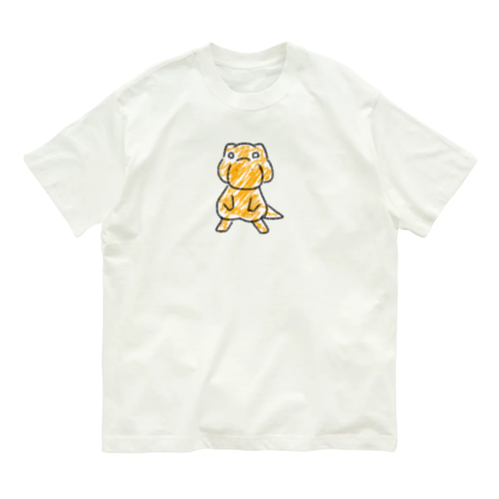 ゆるも鹿々堂の落書き風恐竜 Organic Cotton T-Shirt